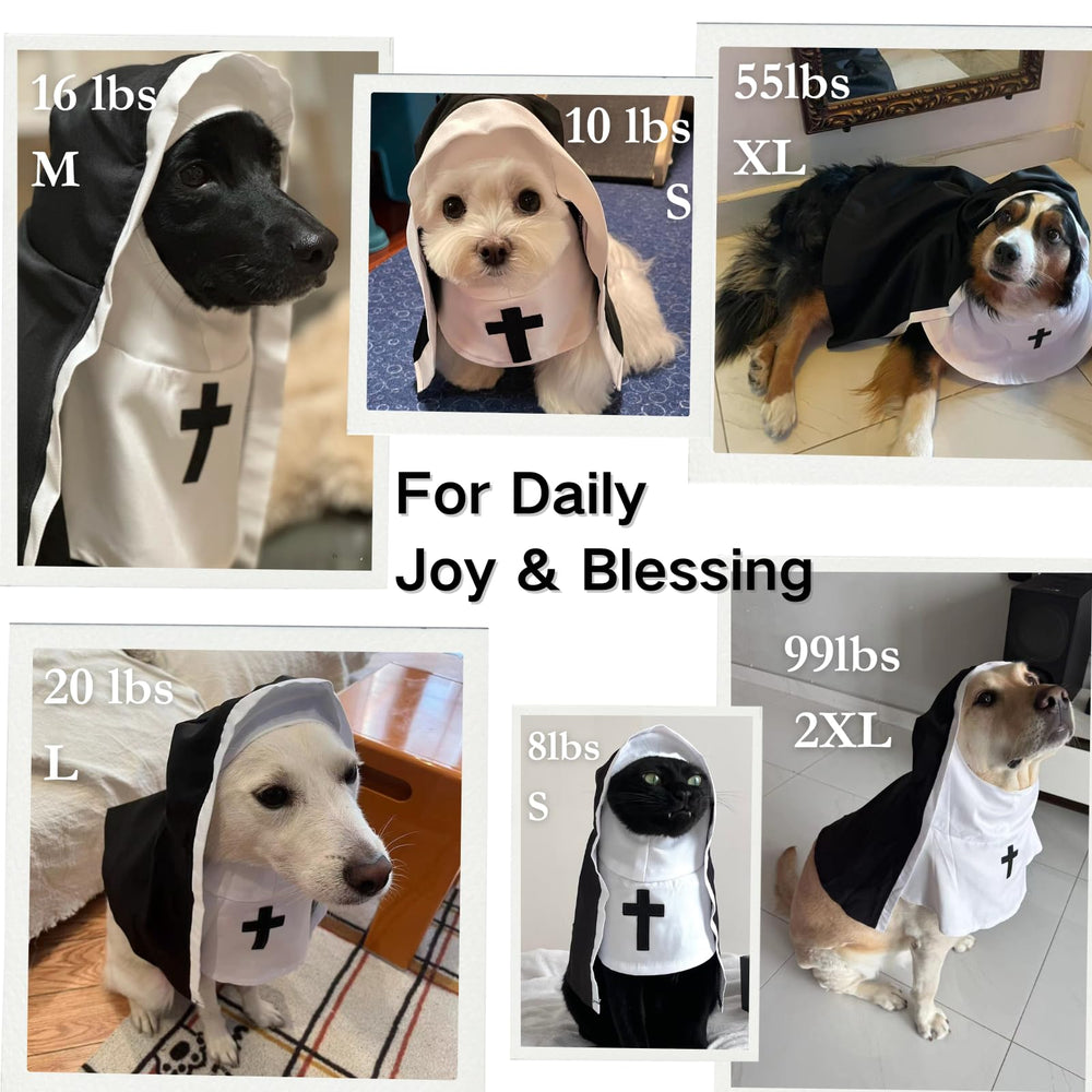 Urnat cat/dog nun costume size 2xl tag view, suitable for larger pets.