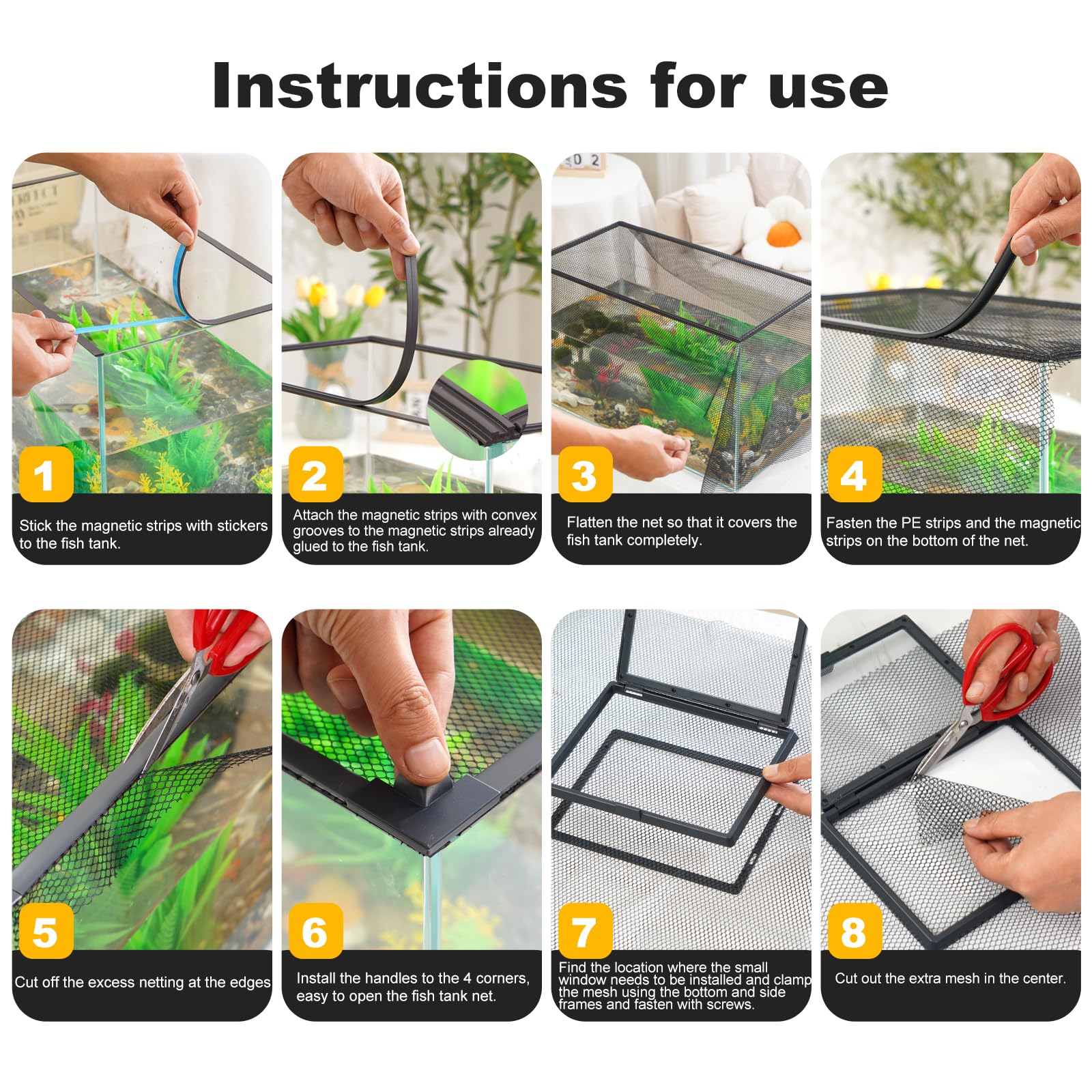 Uross aquarium cover setup captures easy DIY installation with corner buckles.