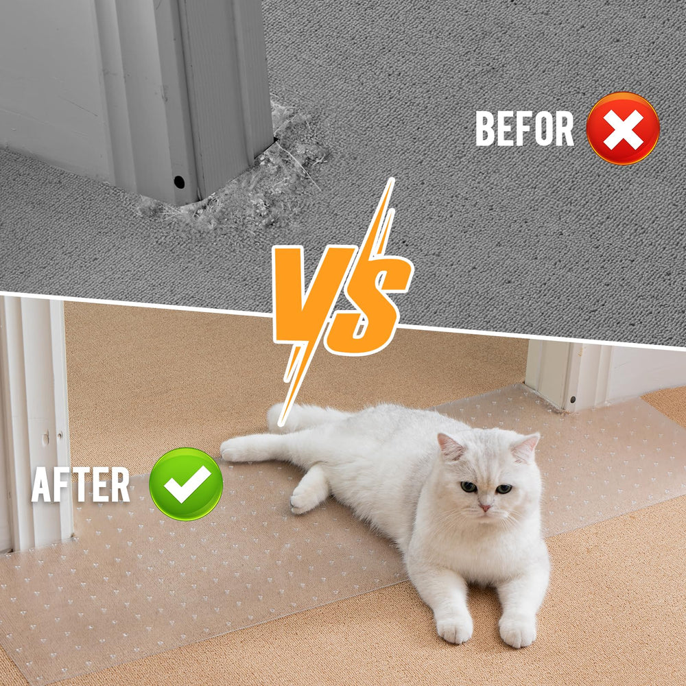 Uross carpet protector cut-to-size shows easy customization for any doorway.