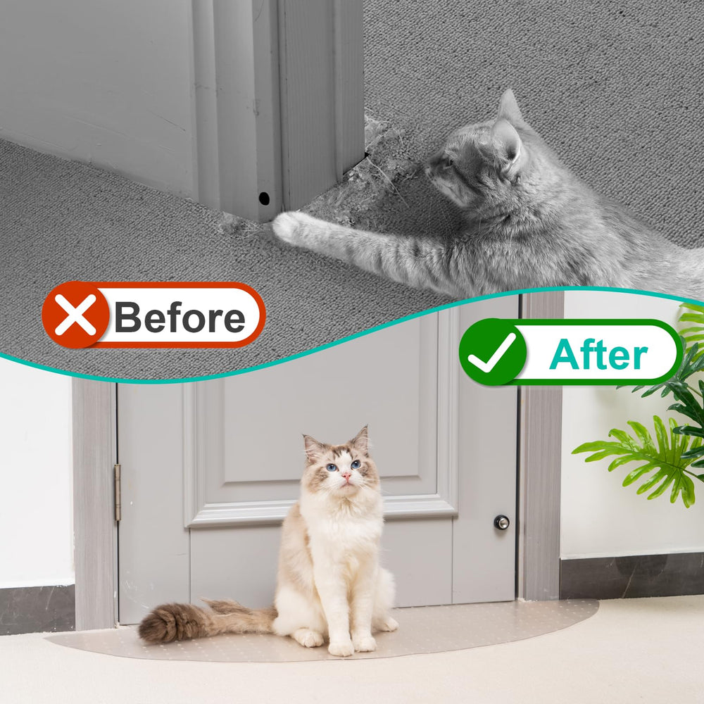 Uross cat scratch protector mat closeup demonstrates durable plastic construction.