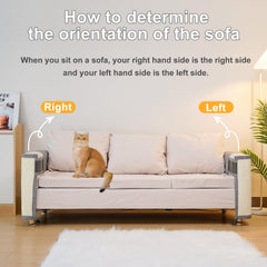 Uross couch protector front angle view shows scratch resistance.