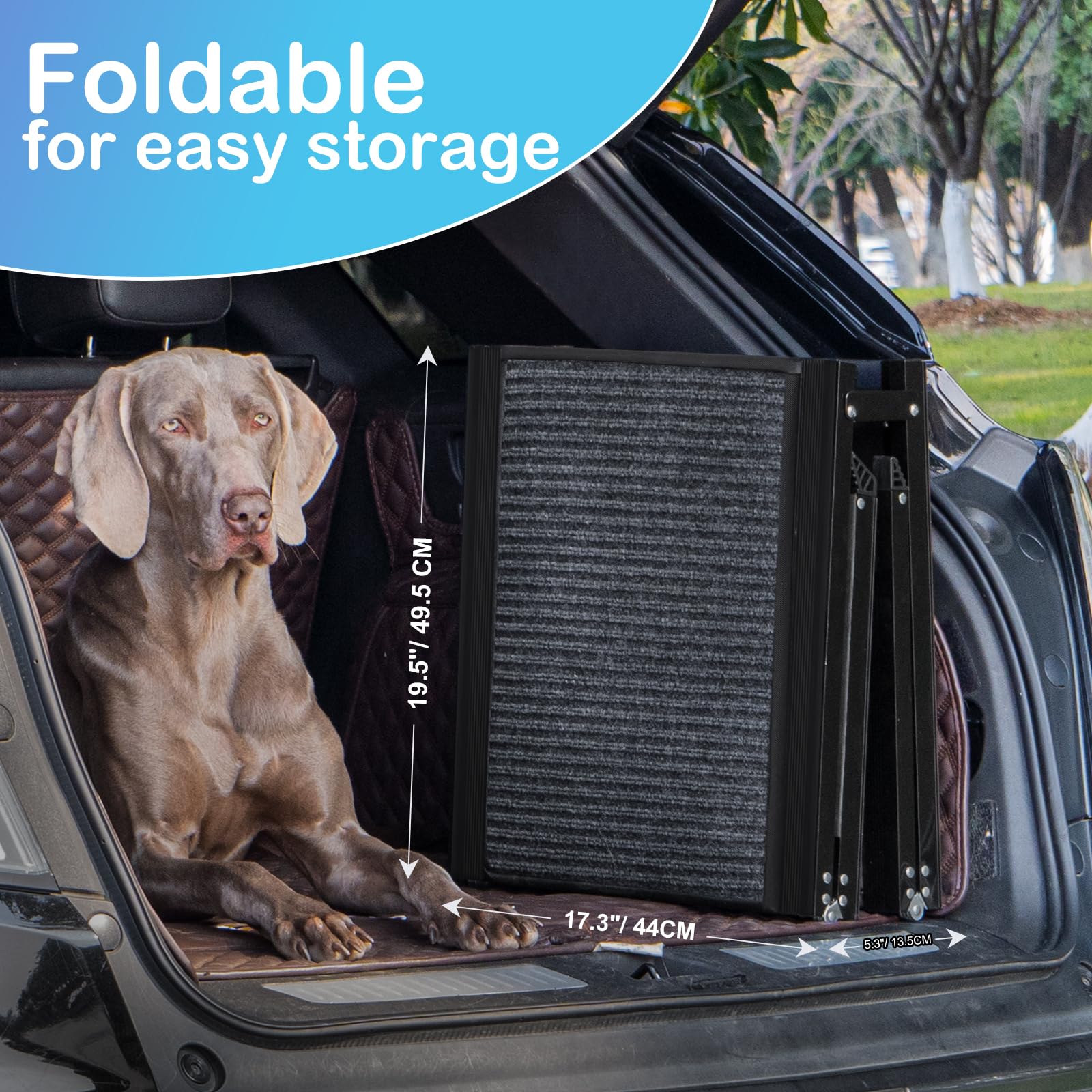 Uross dog ramp handle pad eases carrying between vehicles