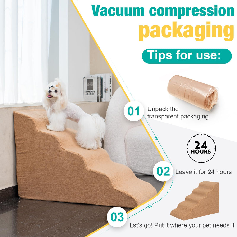 Uross dog stairs bed-use design helps pets reach high beds safely.