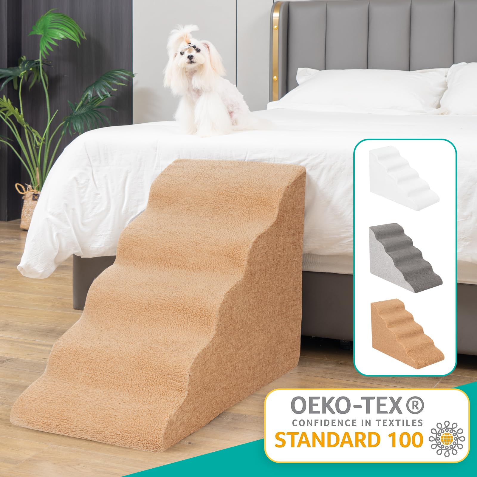 Uross dog stairs machine-washable cover for simple cleaning.