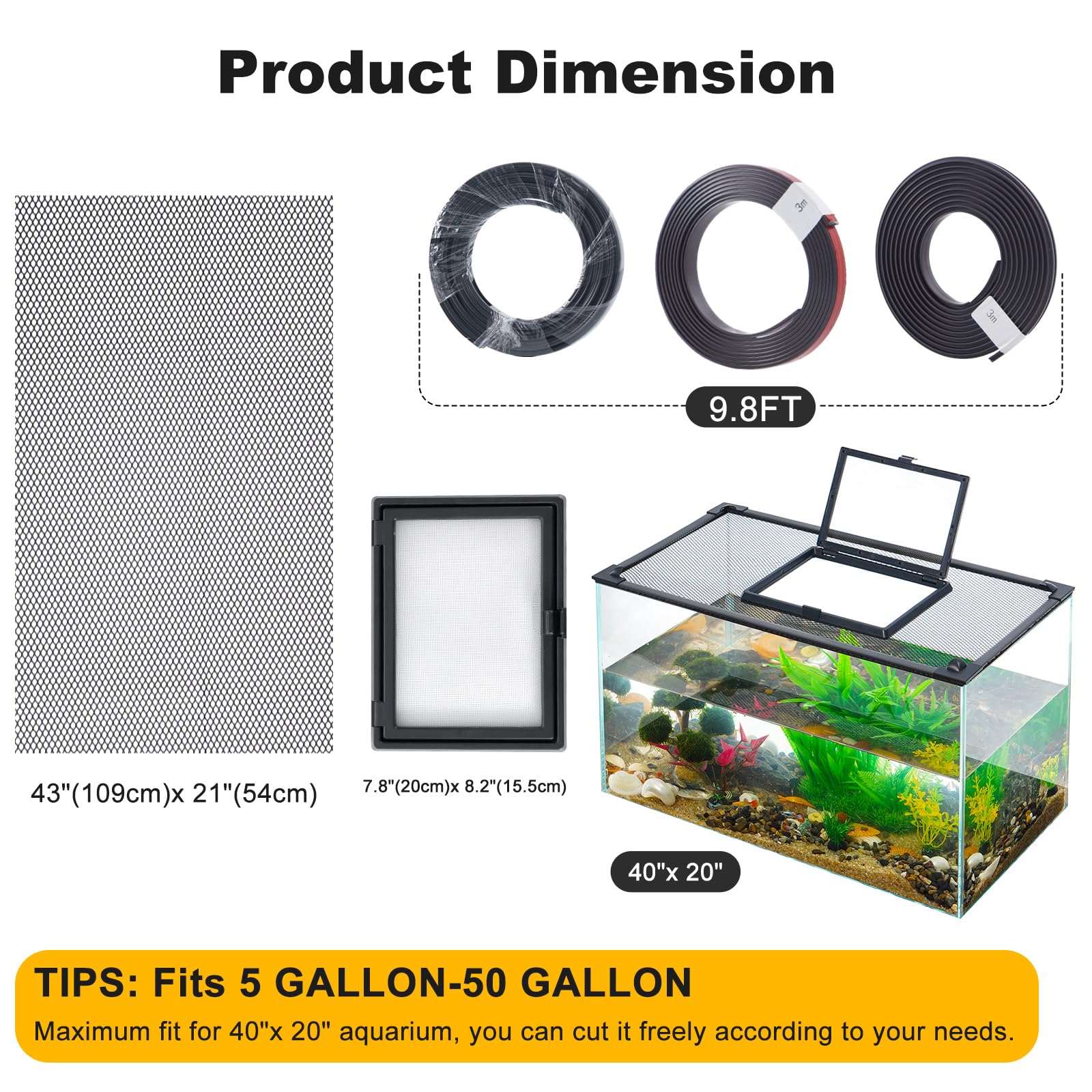 Uross magnetic aquarium lid assembly shows quick setup with durable magnets.