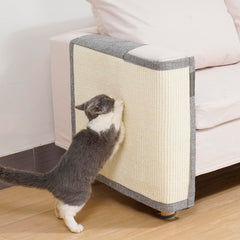 Uross natural sisal cat couch protector close up shows durable anti scratch fibers