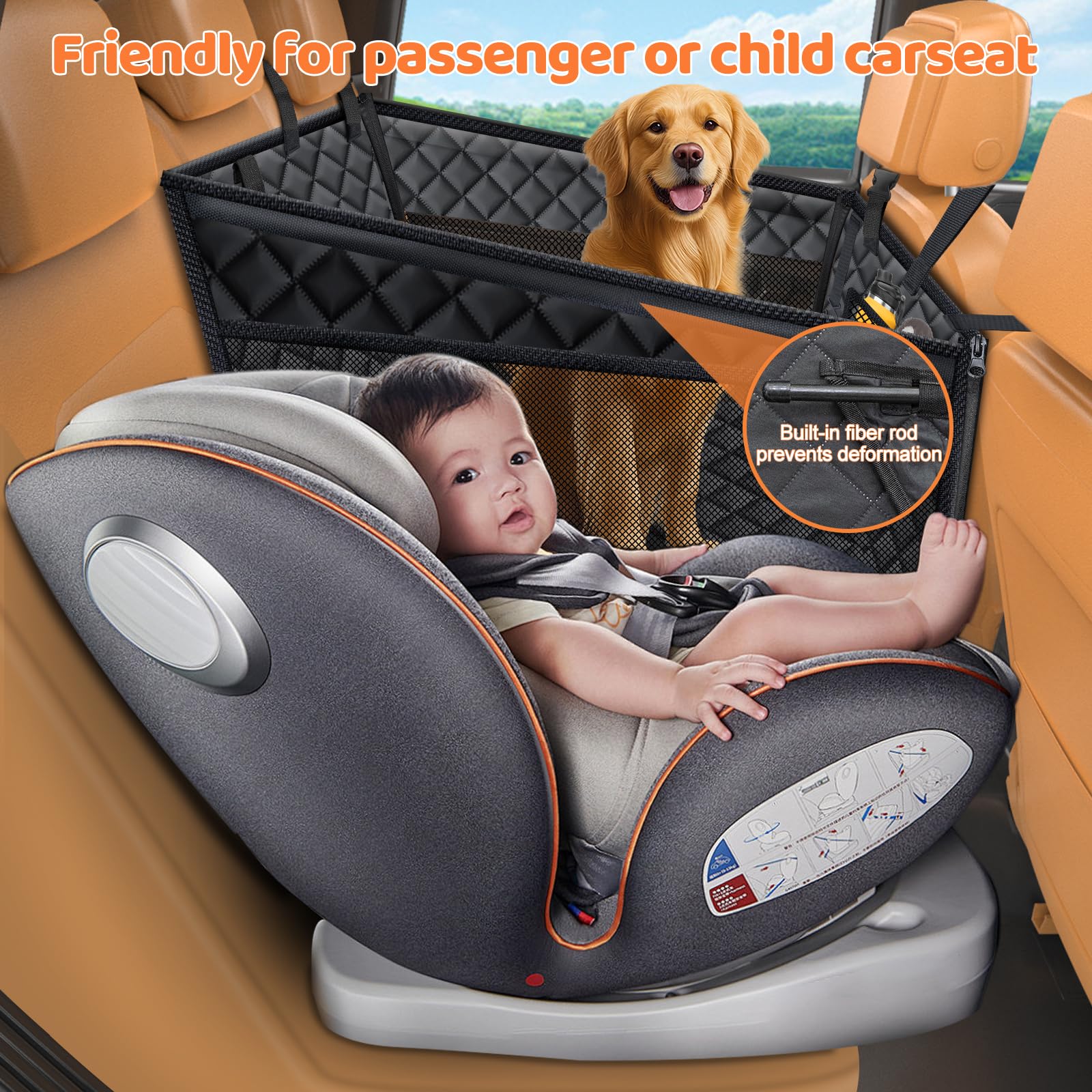 URPOWER 3-sided hard boards add stability for confident travels with pets.