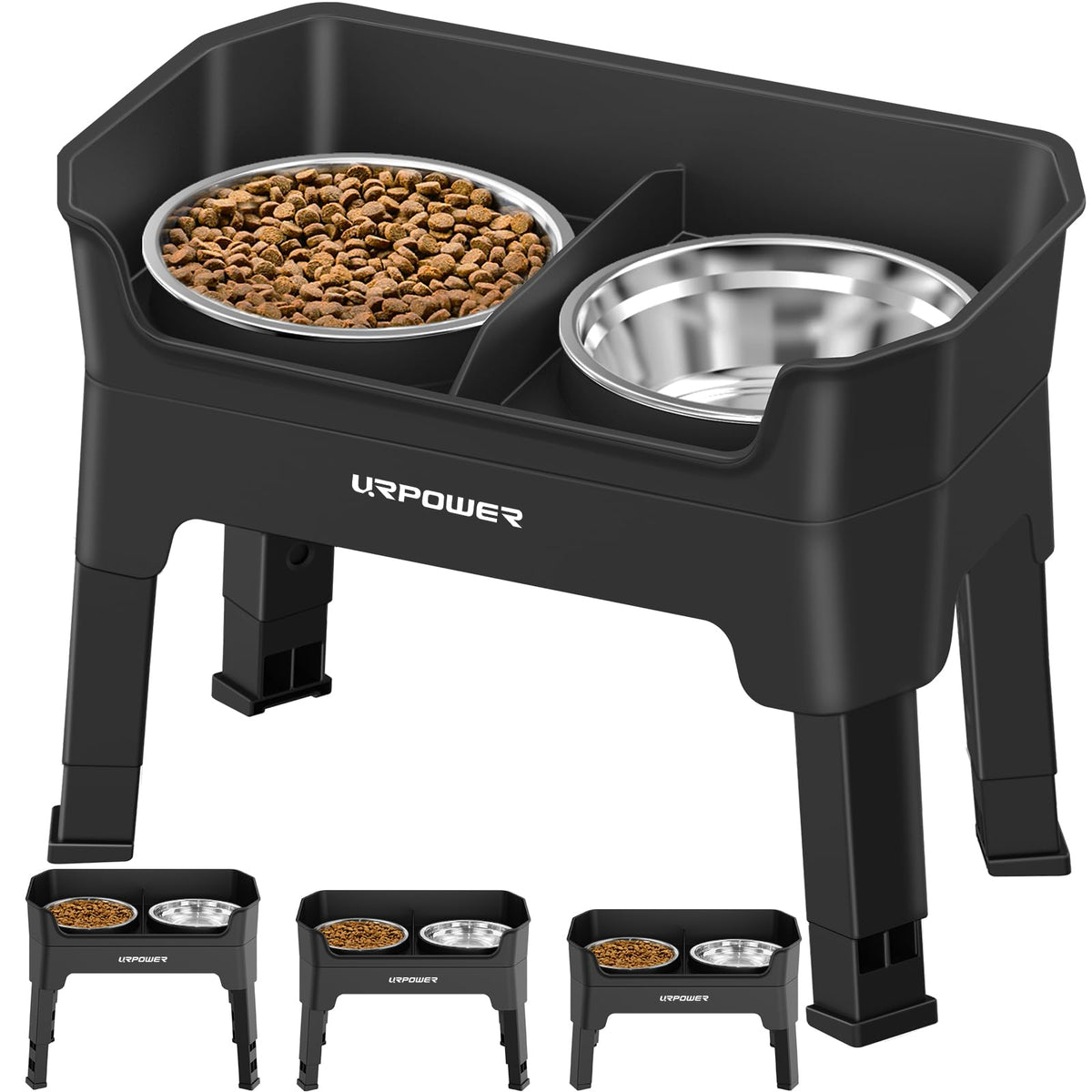 URPOWER 3-in-1 elevated dog bowls assembly improves feeding height for dogs.