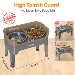 URPOWER 4-height adjustable dog bowl stand shows growing-dog usability and adaptive height.