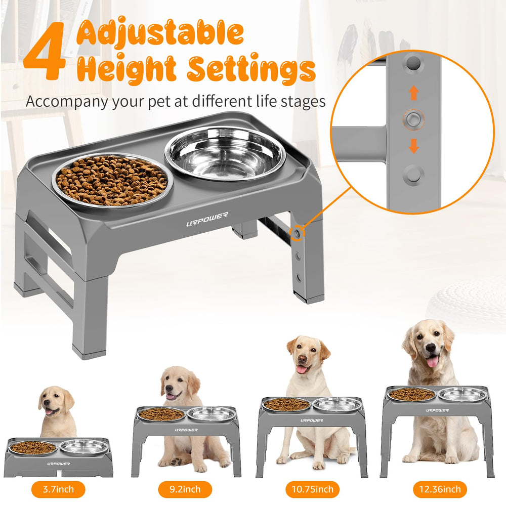 URPOWER 50oz stainless steel bowls provide durable daily feeding.