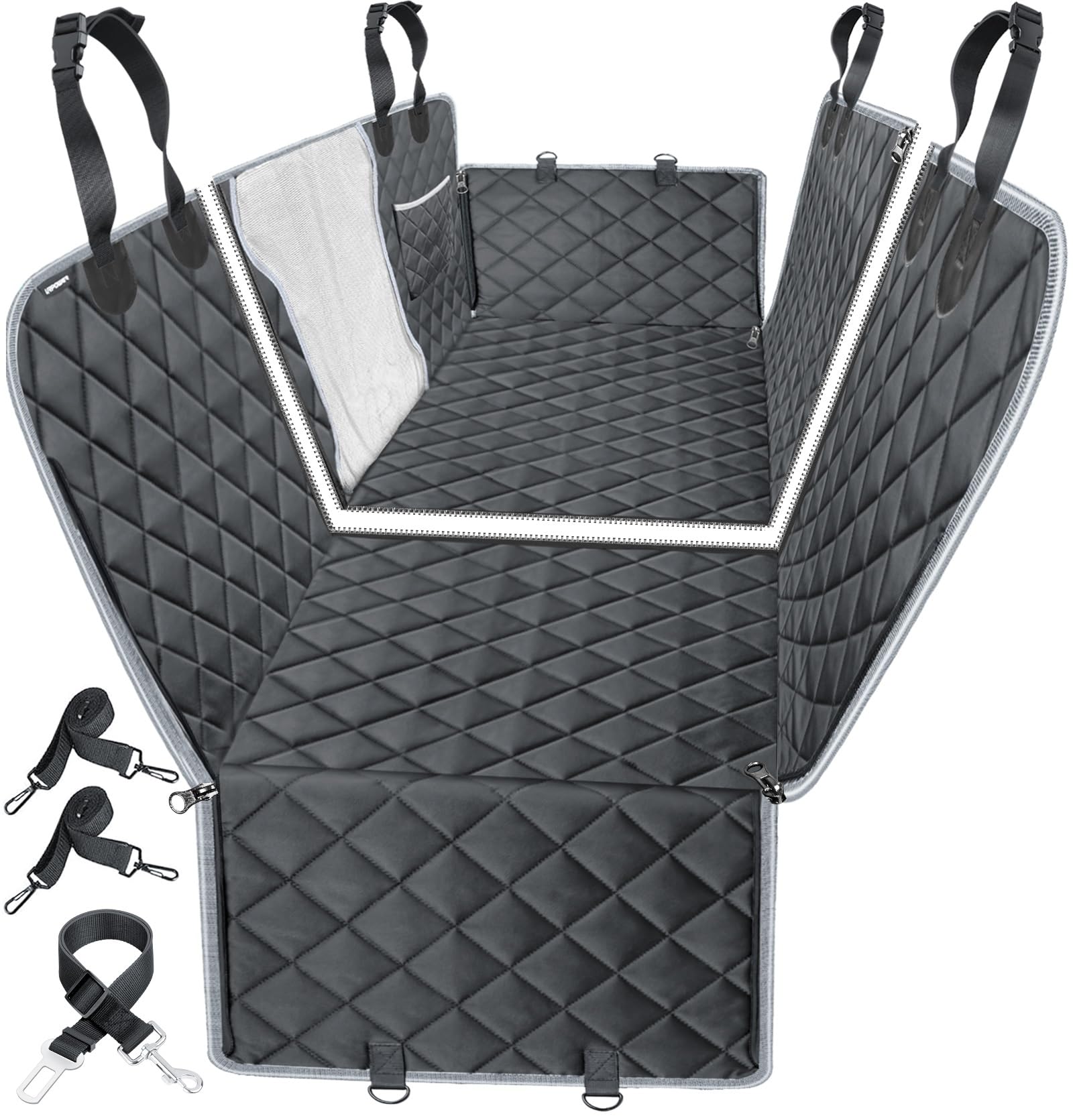 URPOWER 6-in-1 dog car seat cover back seat hammock protects seats during messy trips