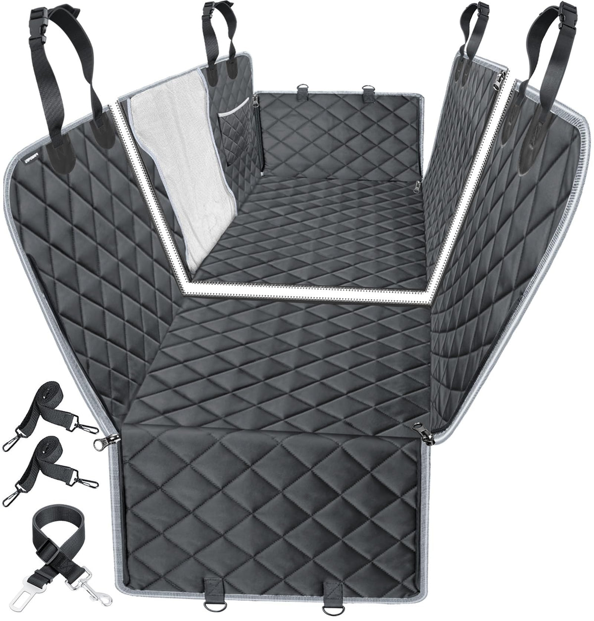 URPOWER 6-in-1 dog car seat cover back seat hammock protects seats during messy trips