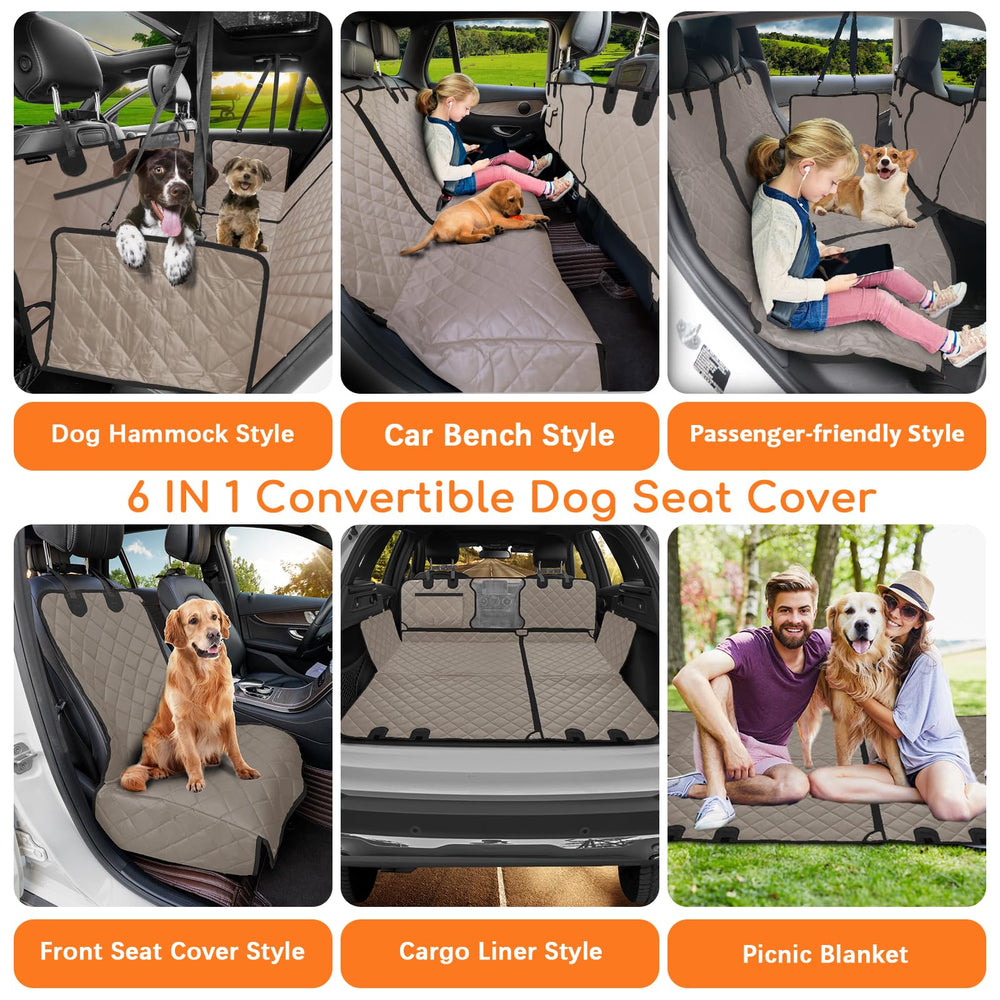 URPOWER 6-in-1 dog car seat cover mesh window highlights air circulation for pets