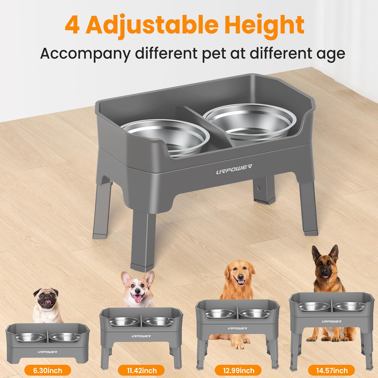 URPOWER anti-spill edge dog bowl keeps mess contained during meals.