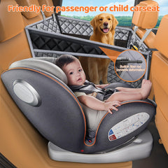 URPOWER back-seat extender side profile highlights stability for big dogs during family trips.