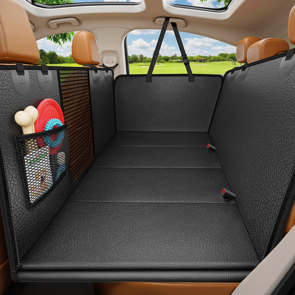 URPOWER backseat extender showing textured PU leather for easy cleaning and enhanced grip.