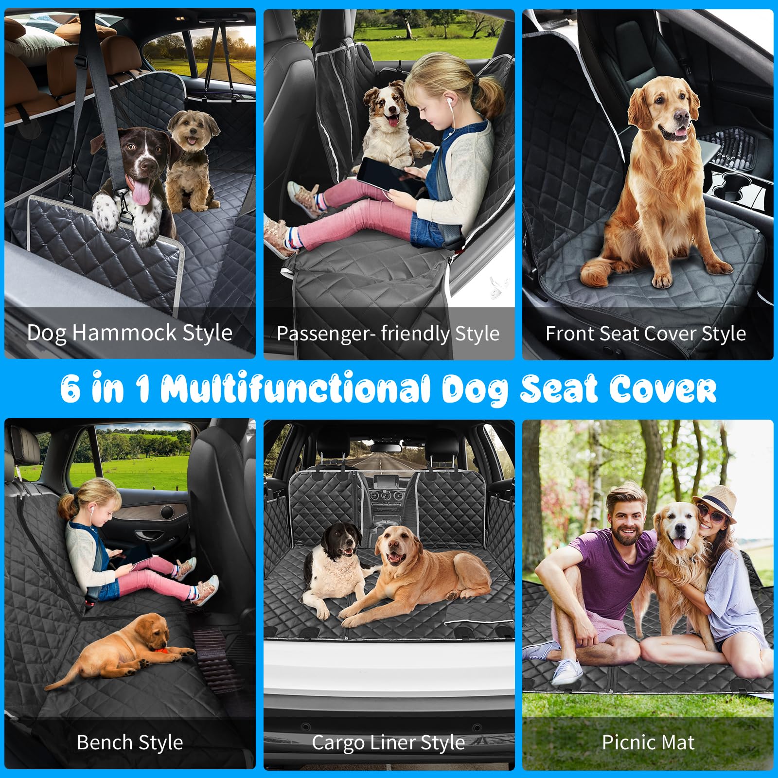 URPOWER dog car seat cover mesh window improves airflow and lets you check on your dog