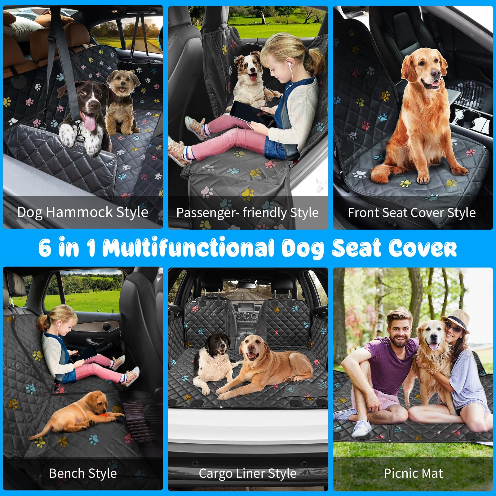 URPOWER dog car seat cover mesh window provides airflow and lets you check on pets.