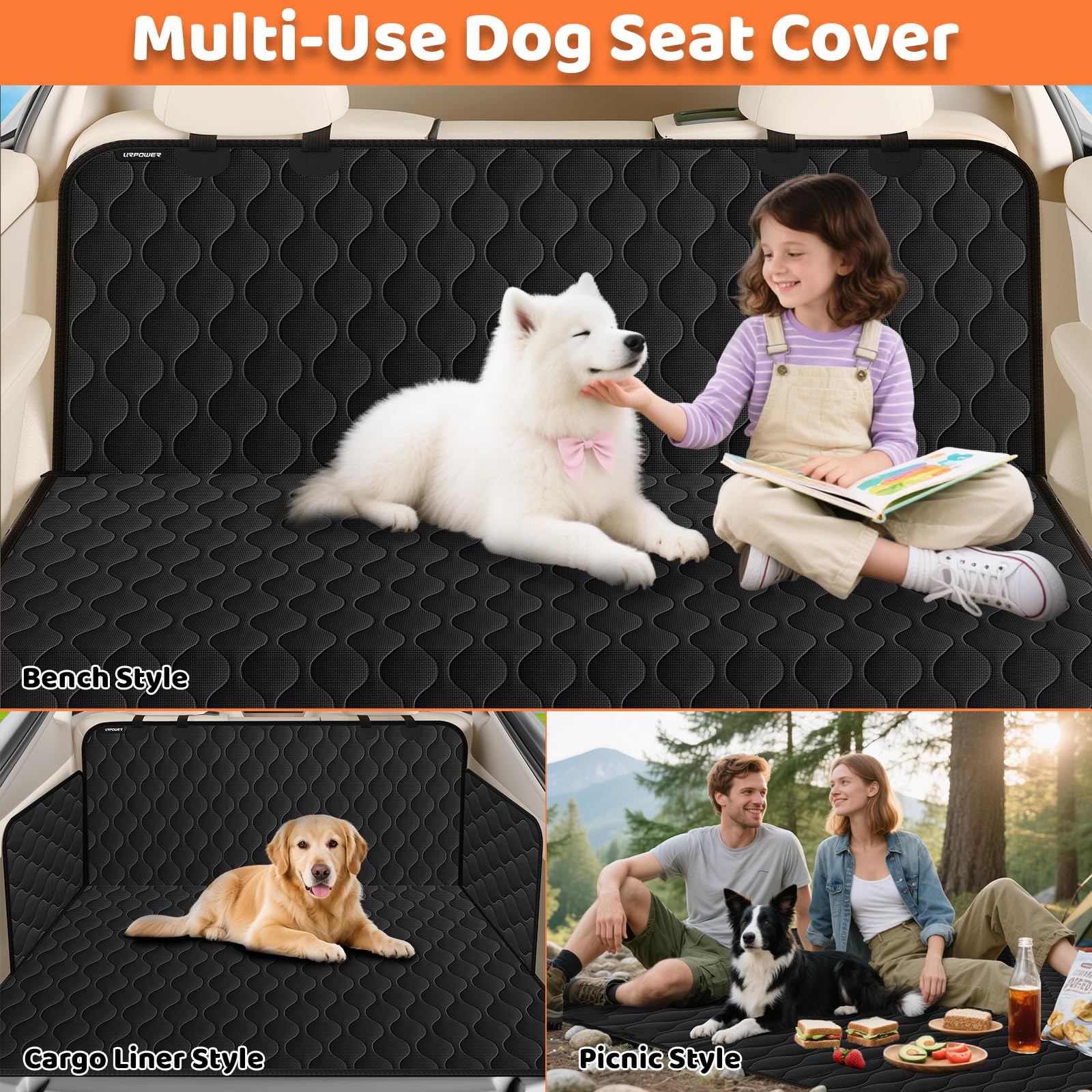 URPOWER non-slip backing keeps the cover in place during driving