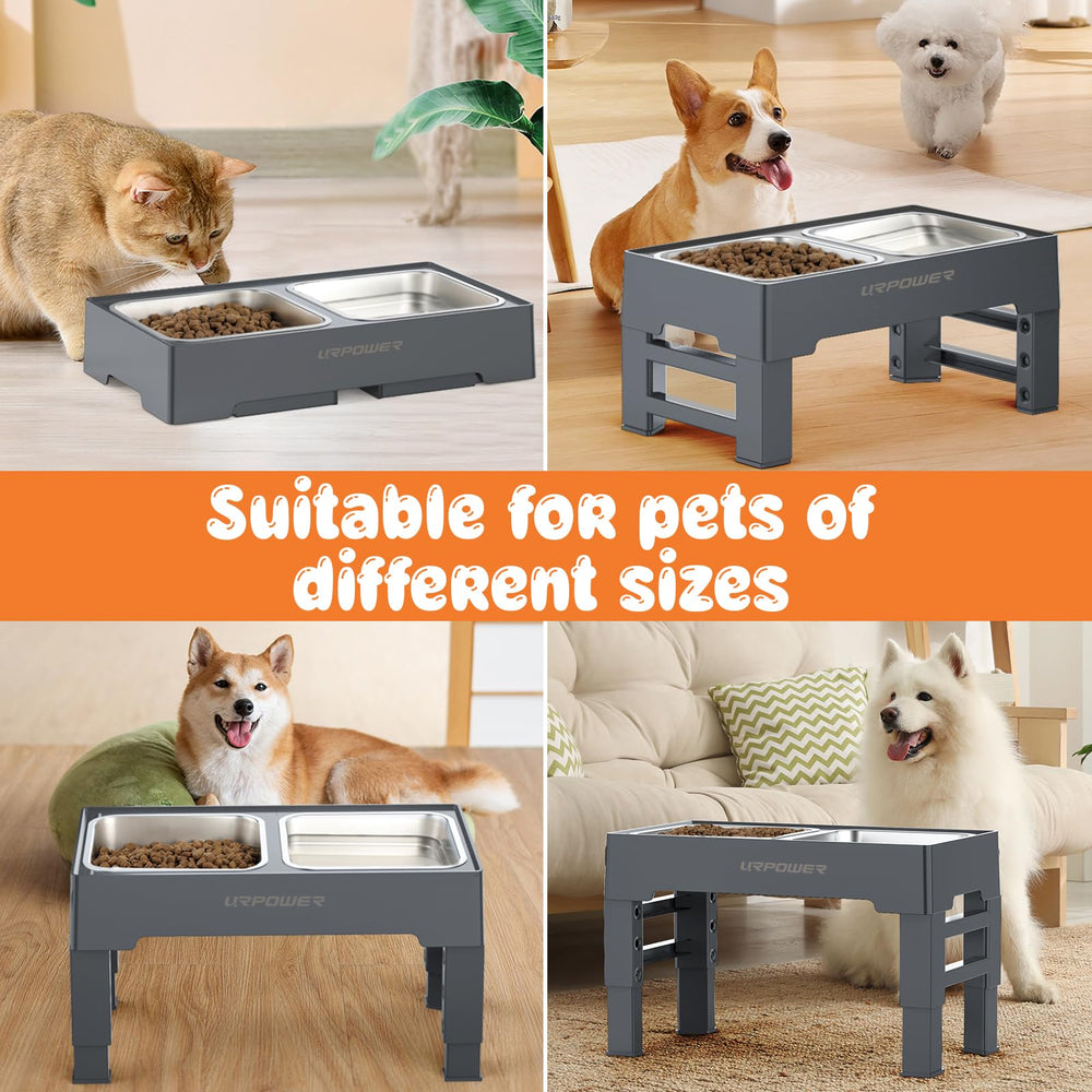 URPOWER elevated feeding setup in use for pets
