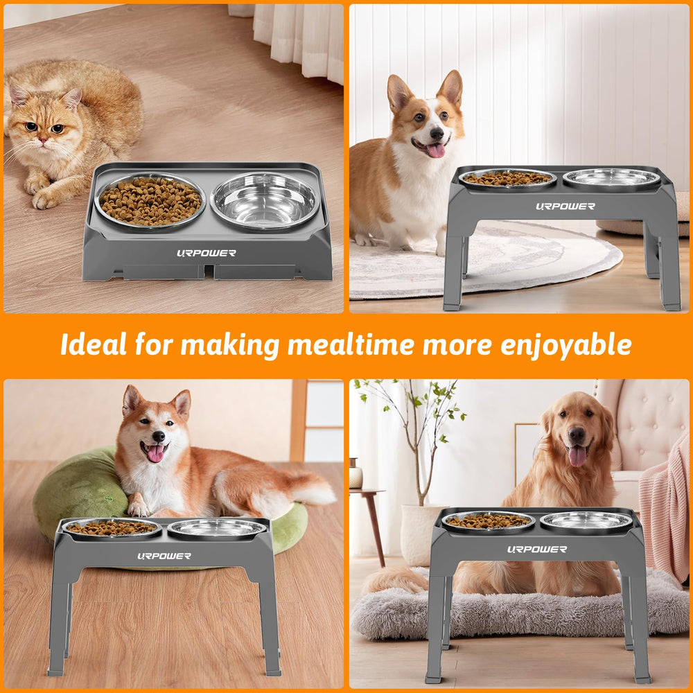 URPOWER dog mealtime setup shows a clean, organized feeding corner.