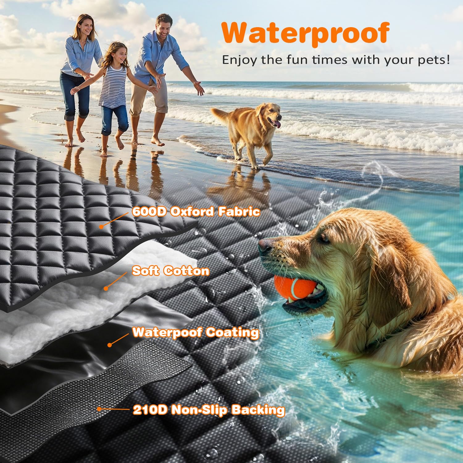 URPOWER dog seat cover is easy to clean after adventures