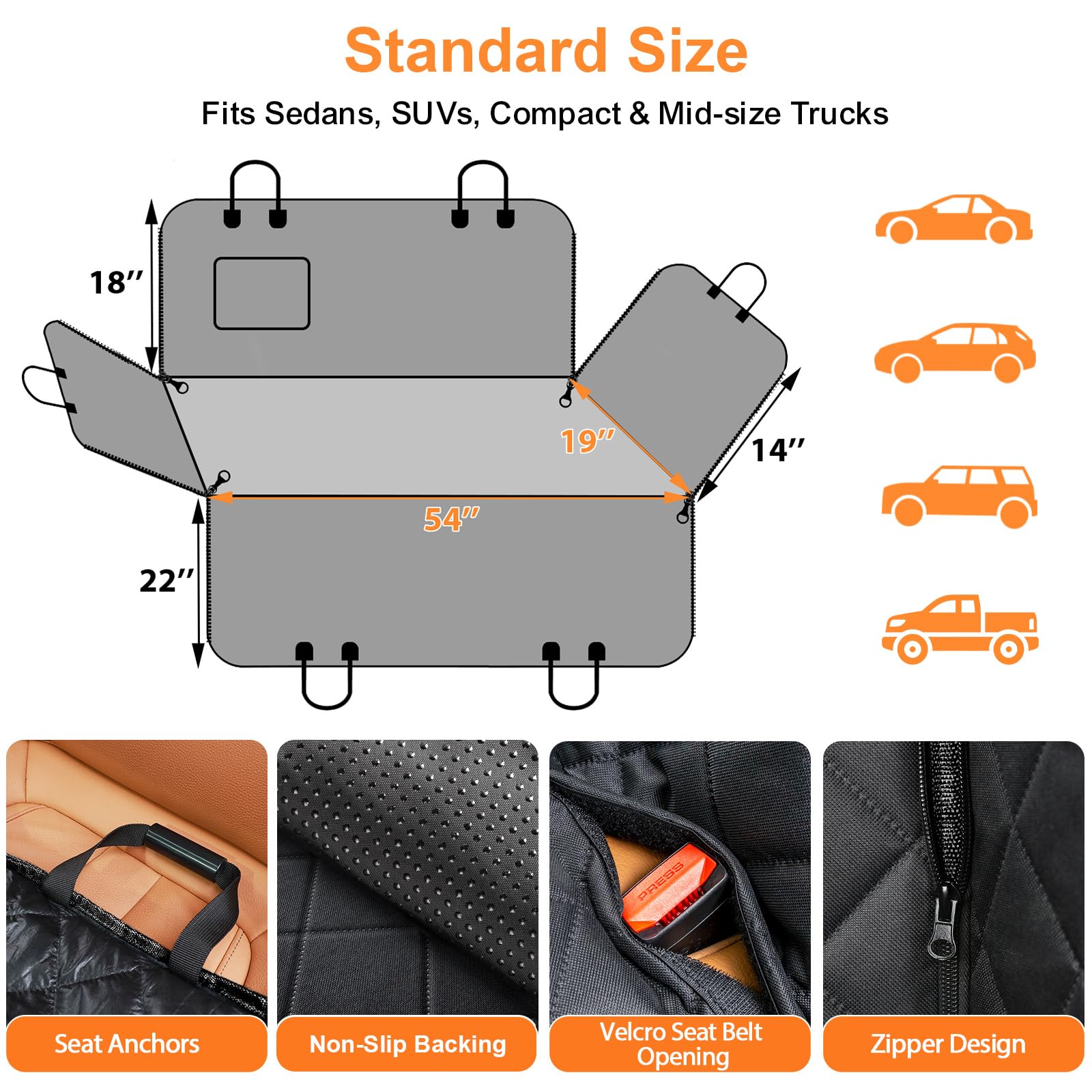 URPOWER dog seat cover easy install and quick cleaning for busy households