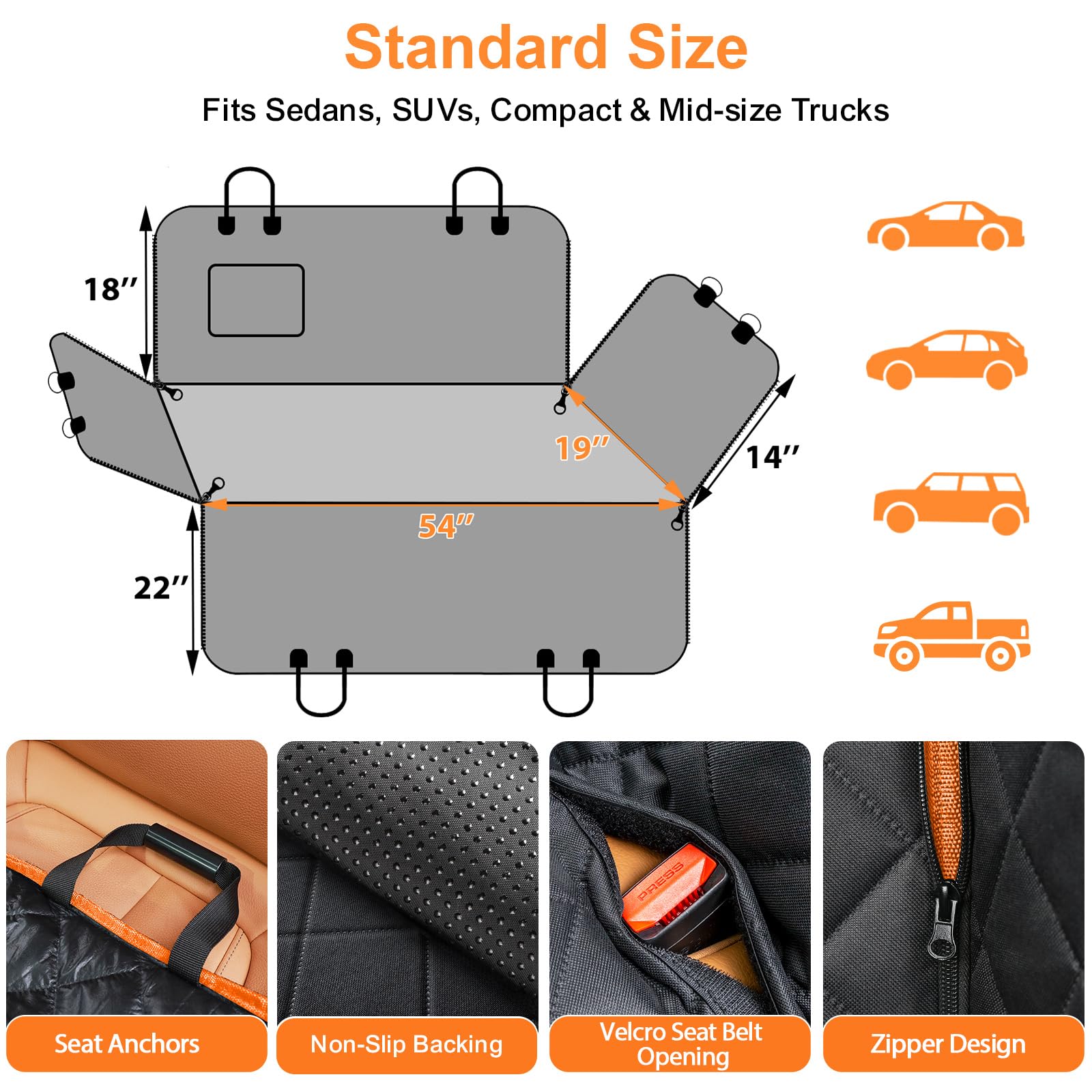 URPOWER dog seat cover easy to install and clean for quick setup.
