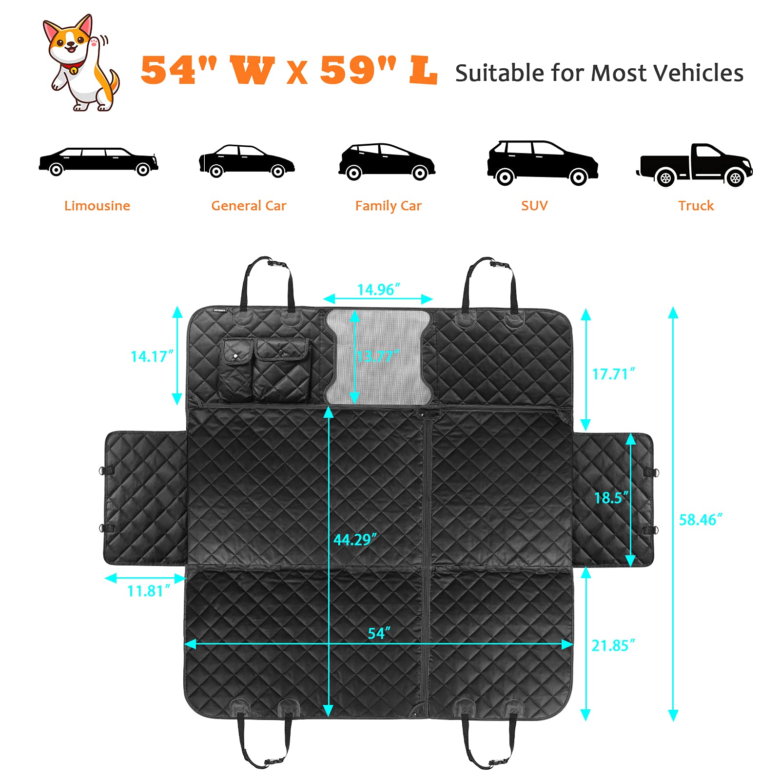 URPOWER quick-install dog seat cover is easy to set up.