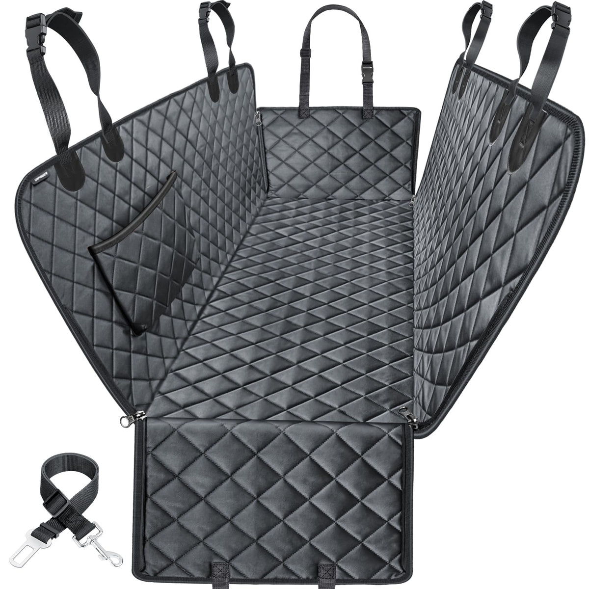 URPOWER dog seat cover hammock with side flaps protects backseat from scratches during car rides