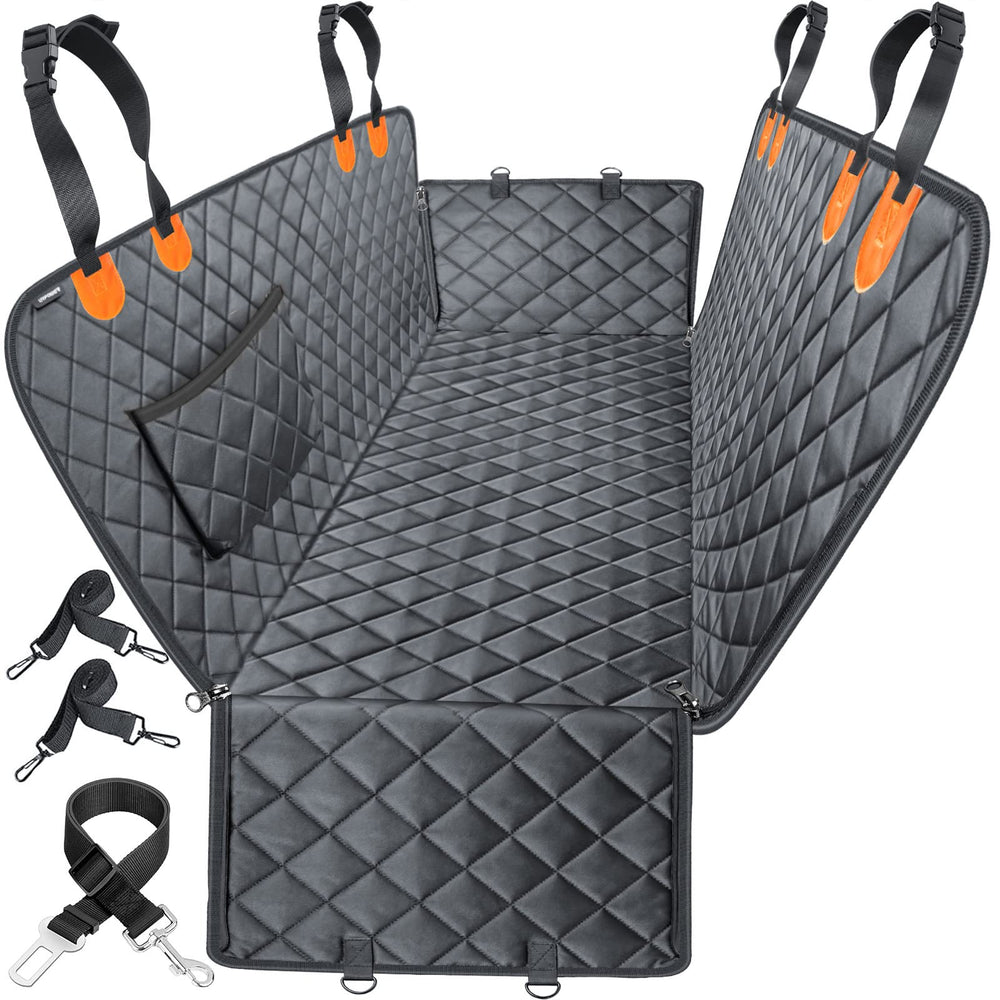 URPOWER dog seat cover hammock with side flaps protecting backseat and doors on muddy trips