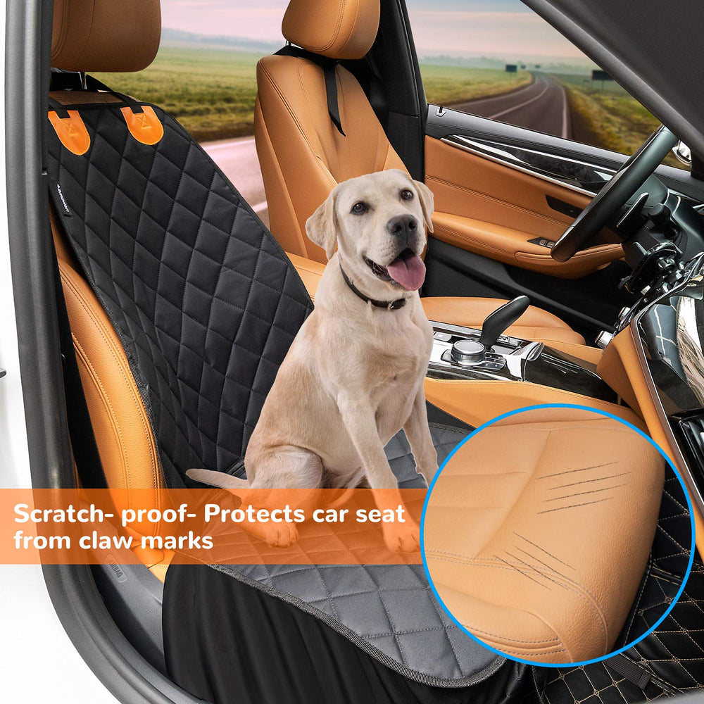 URPOWER dog seat cover with pocket keeps toys and treats handy.