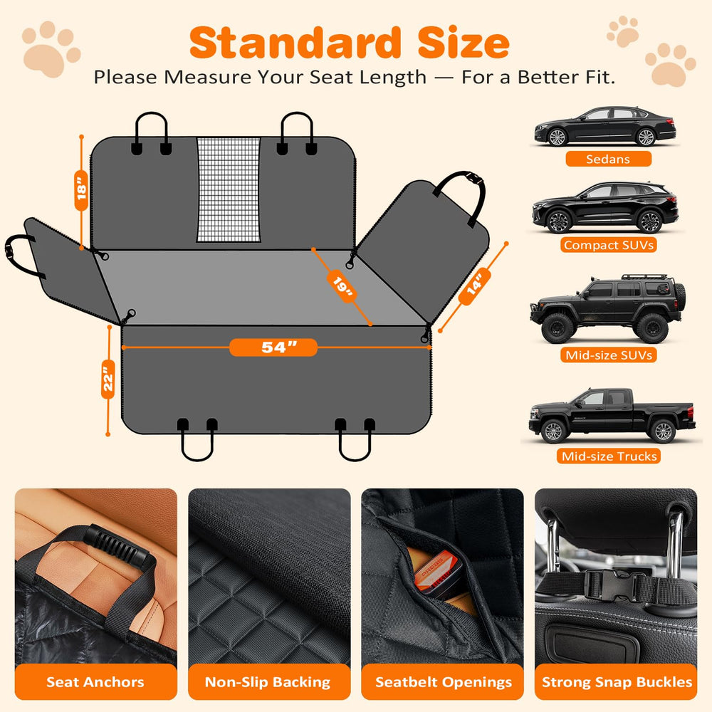 URPOWER dog seat cover features seatbelt openings for safe restraint