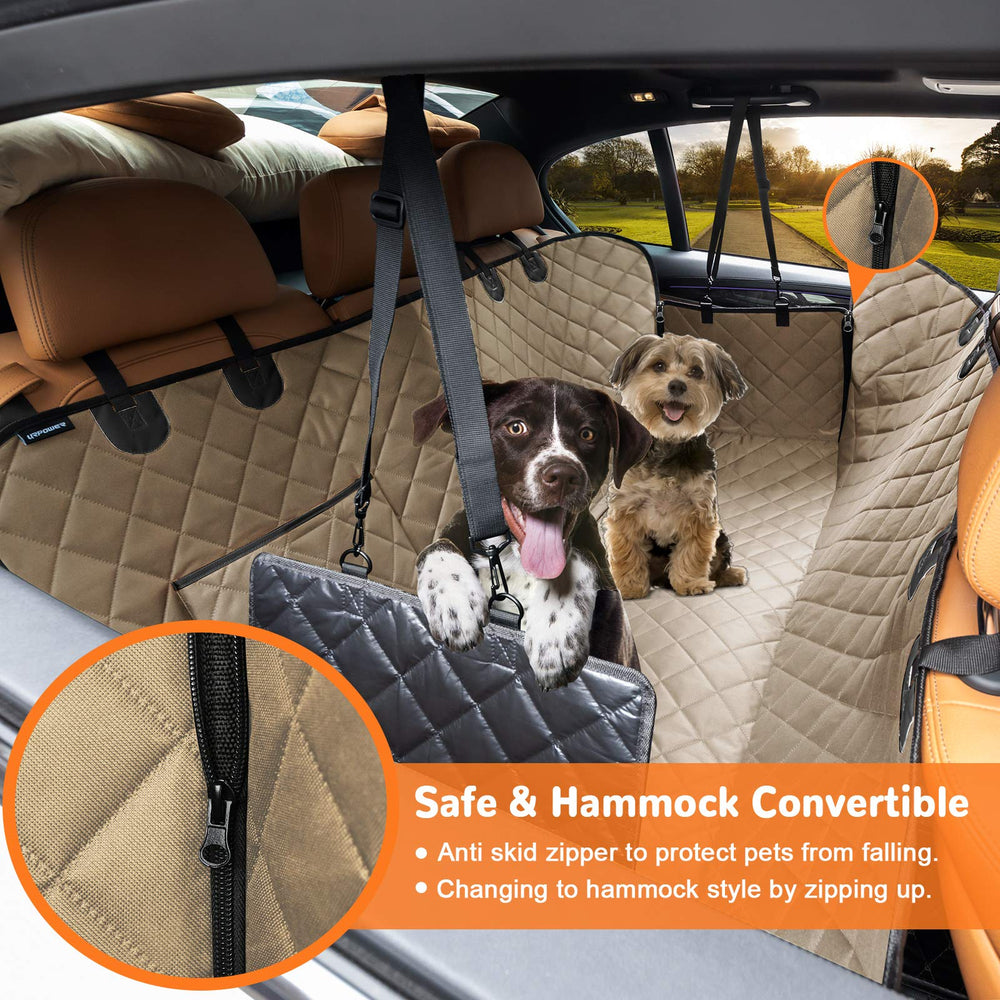 URPOWER dog seat cover side flaps shield doors and help elderly dogs enter safely.