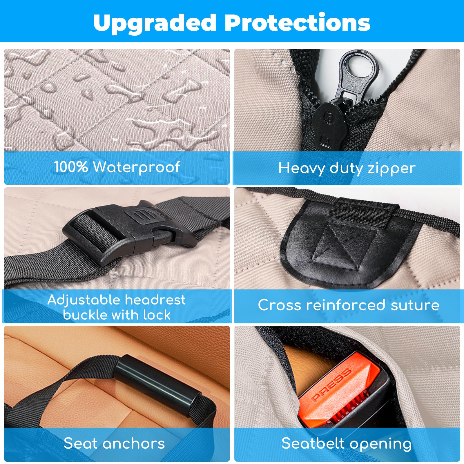 URPOWER secure belt anchors and Velcro openings keep large dogs safely in place