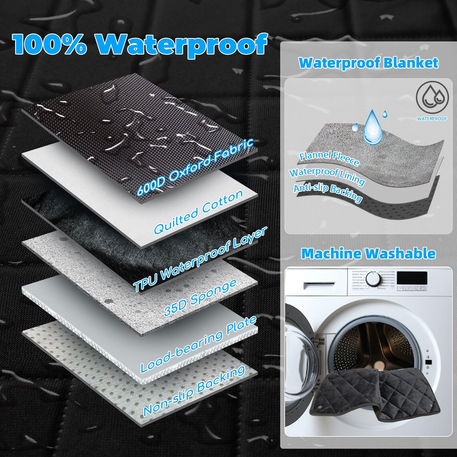 URPOWER back seat extender includes dog seat belt for secure travel.
