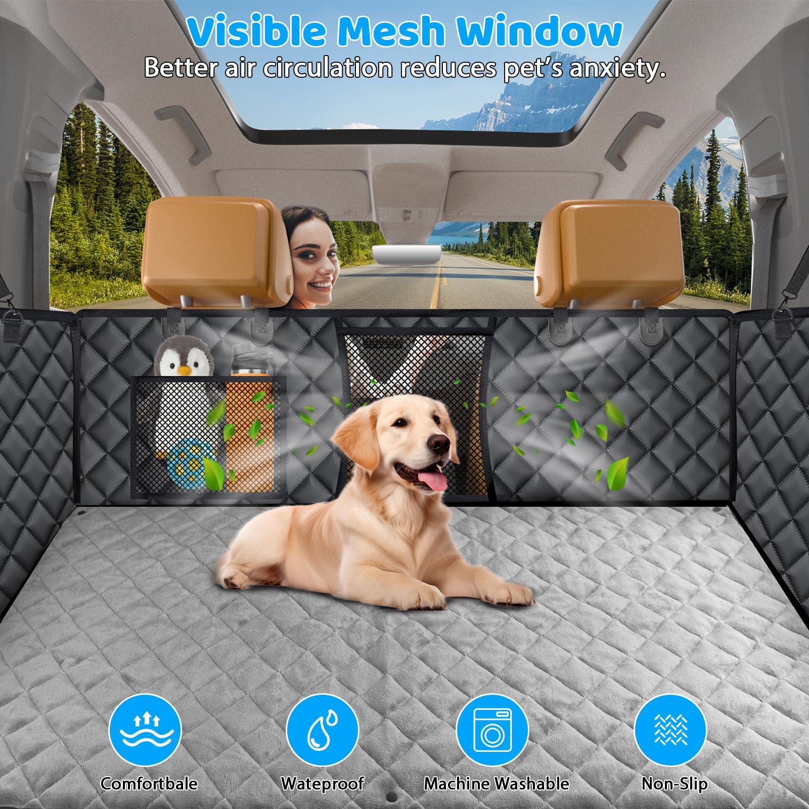 URPOWER safety strap and anchors keep dogs secure during travel