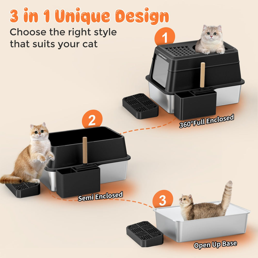 URPOWER dual-entry option with front and top doors supports different cat temperaments.