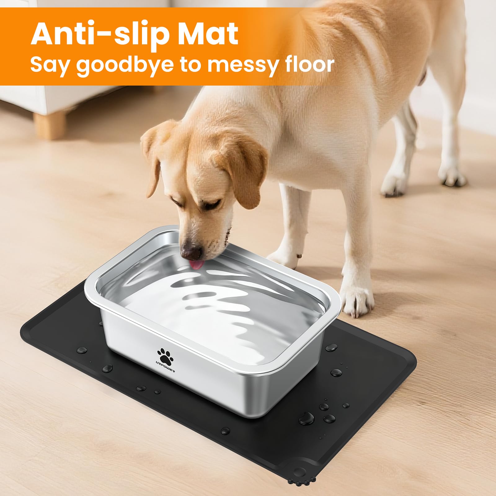 URPOWER chew-resistant stainless steel bowls endure regular use.