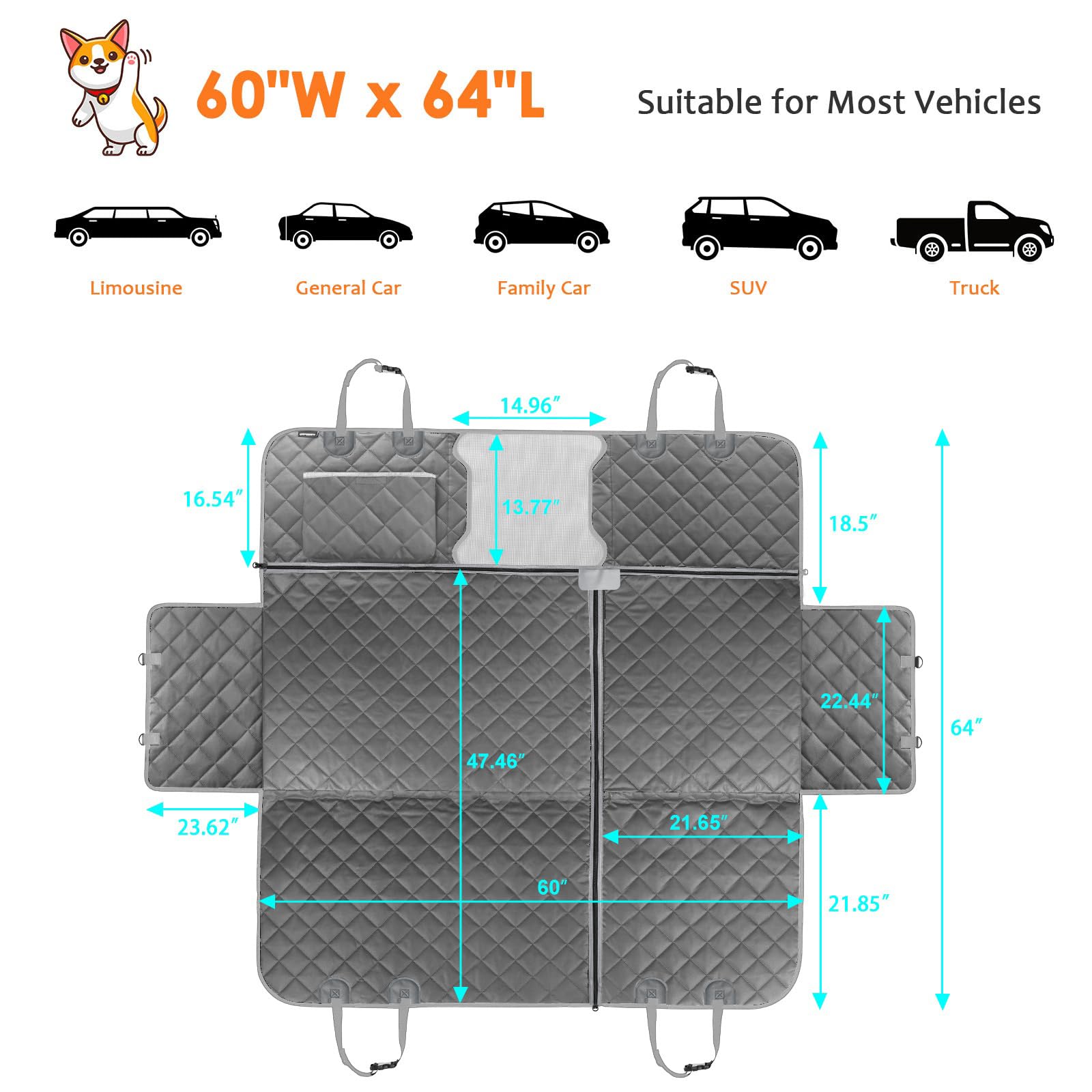 URPOWER easy-install and simple-clean backseat cover for busy families
