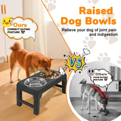 URPOWER elevated dog bowls abs plastic stand demonstrates sturdy, pet-friendly design