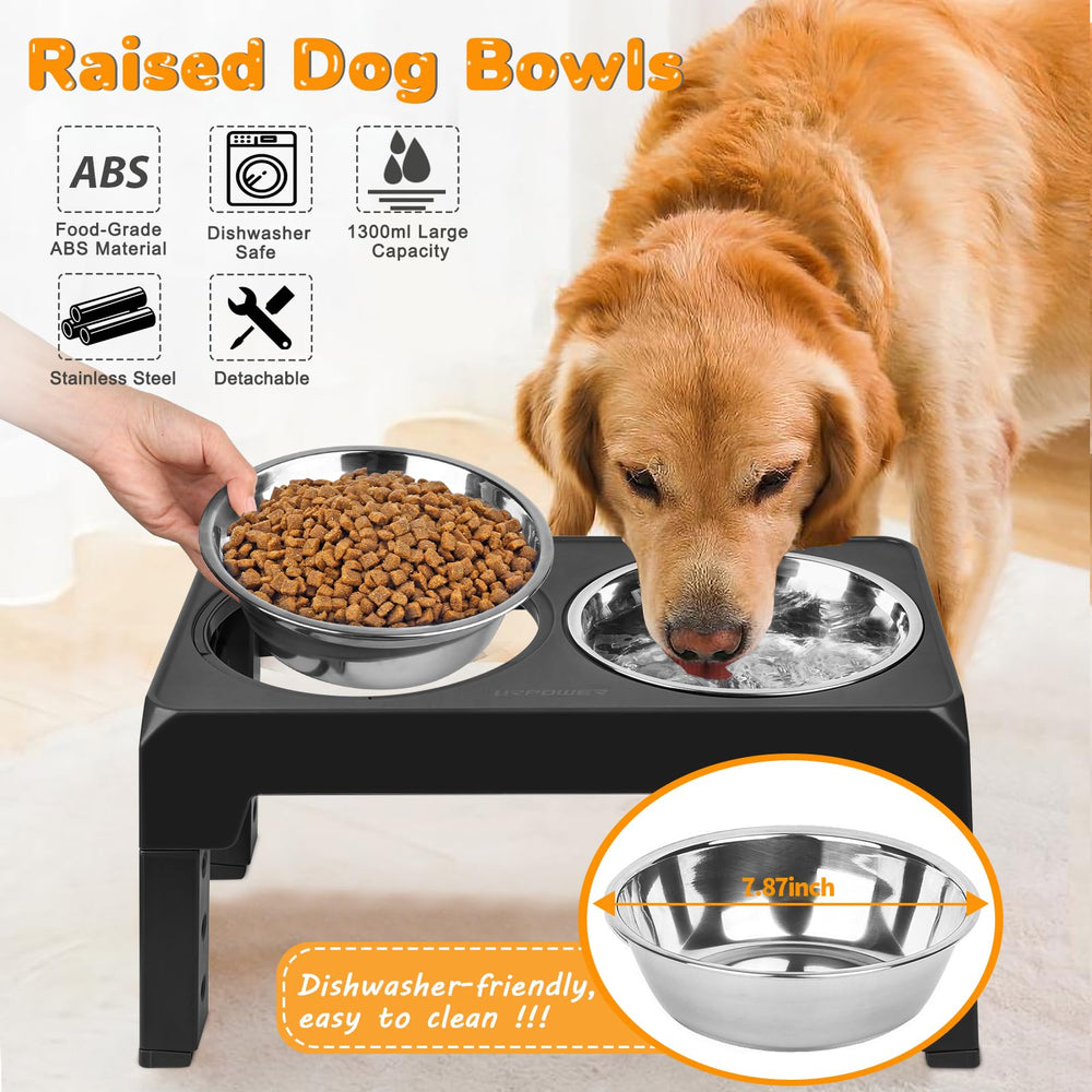 URPOWER elevated dog bowls folding legs storage shows space-saving storage