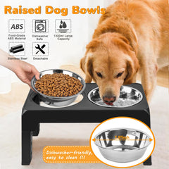 URPOWER elevated dog bowls folding legs storage shows space-saving storage