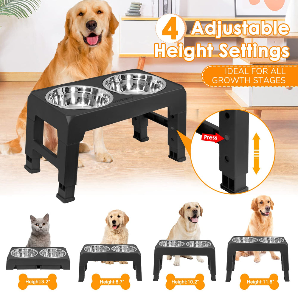 URPOWER elevated dog bowls stainless steel bowls shown for easy cleaning and durability