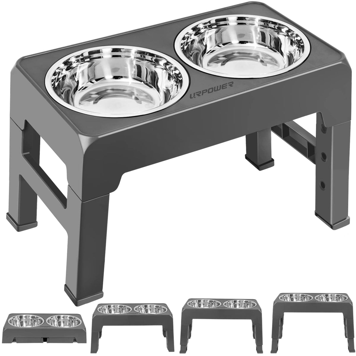 URPOWER elevated dog bowls stand provides a stable feeding setup for pets.