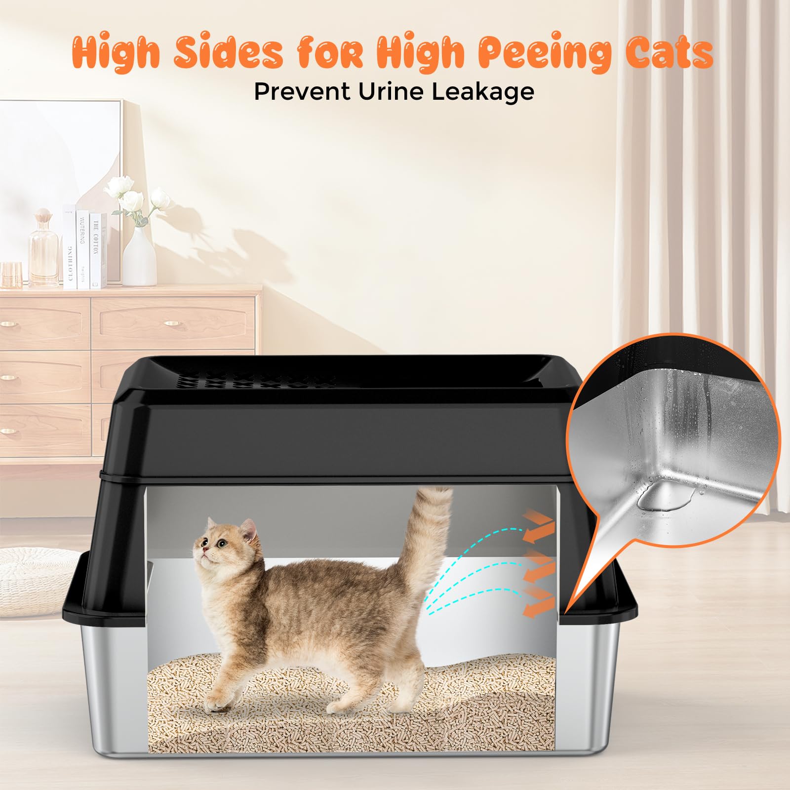 URPOWER enclosure litter box top entry provides convenient access for active cats.