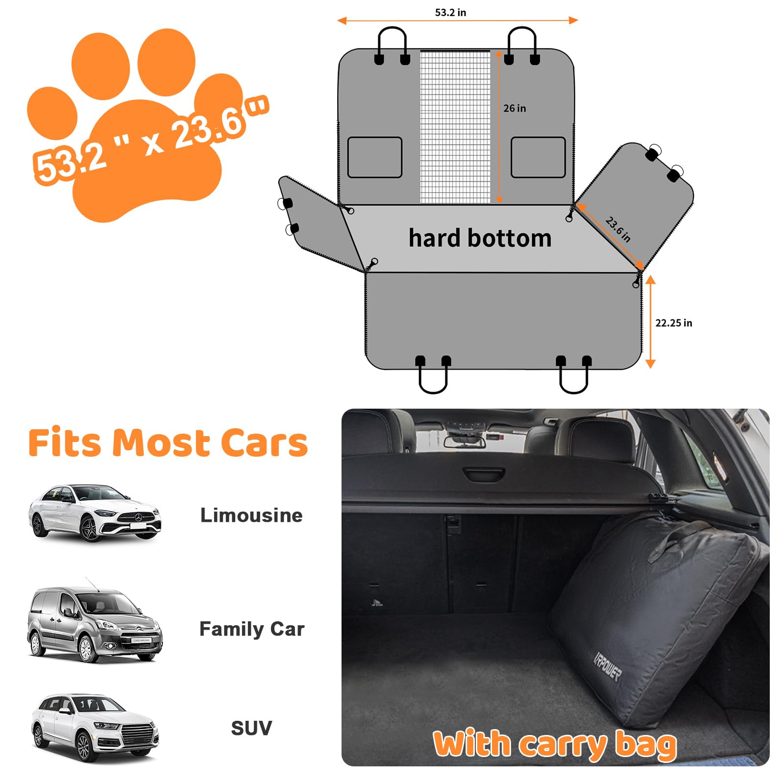 URPOWER fits most cars and SUVs, quick install in minutes