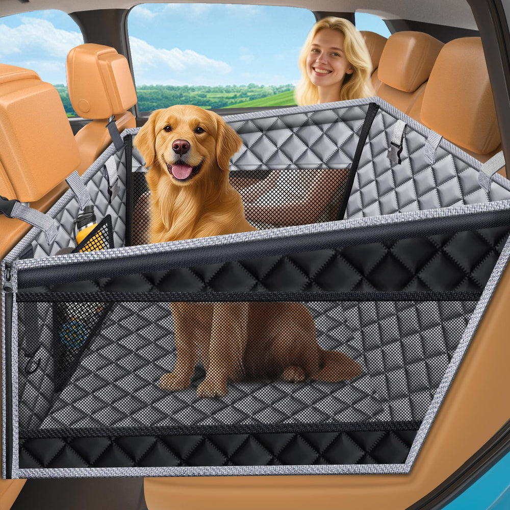 URPOWER hard bottom dog seat front view shows extra space for large dogs on road trips.