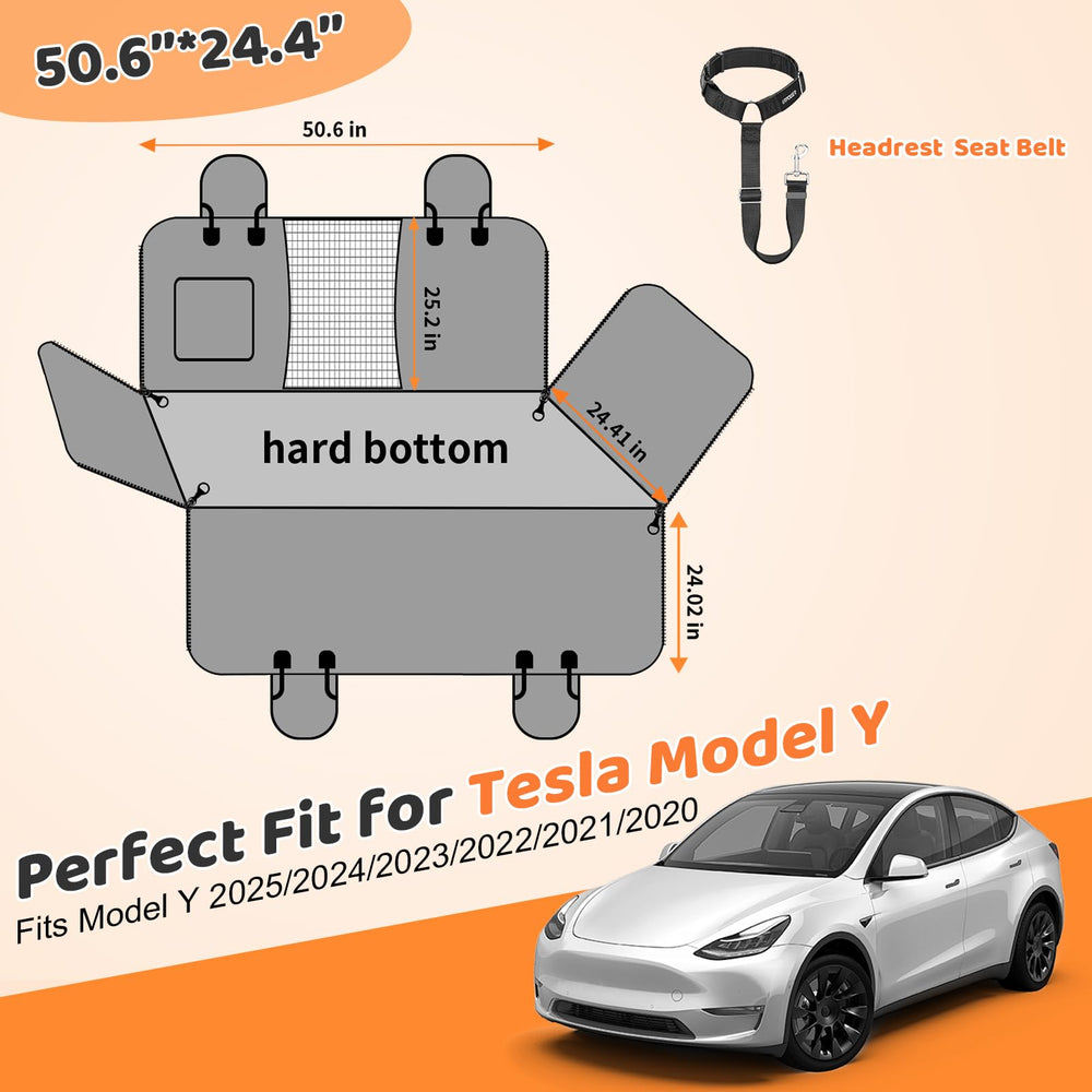 URPOWER headrest installation belt secures your dog without shifting during driving.