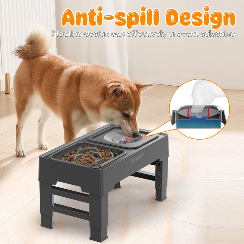 URPOWER neck and joint-friendly raised bowl demonstration highlights comfortable dining position.